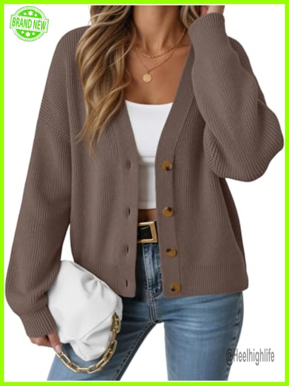 Oversized Button Down Cardigan Sweater Lightweight Knit Casual Fall